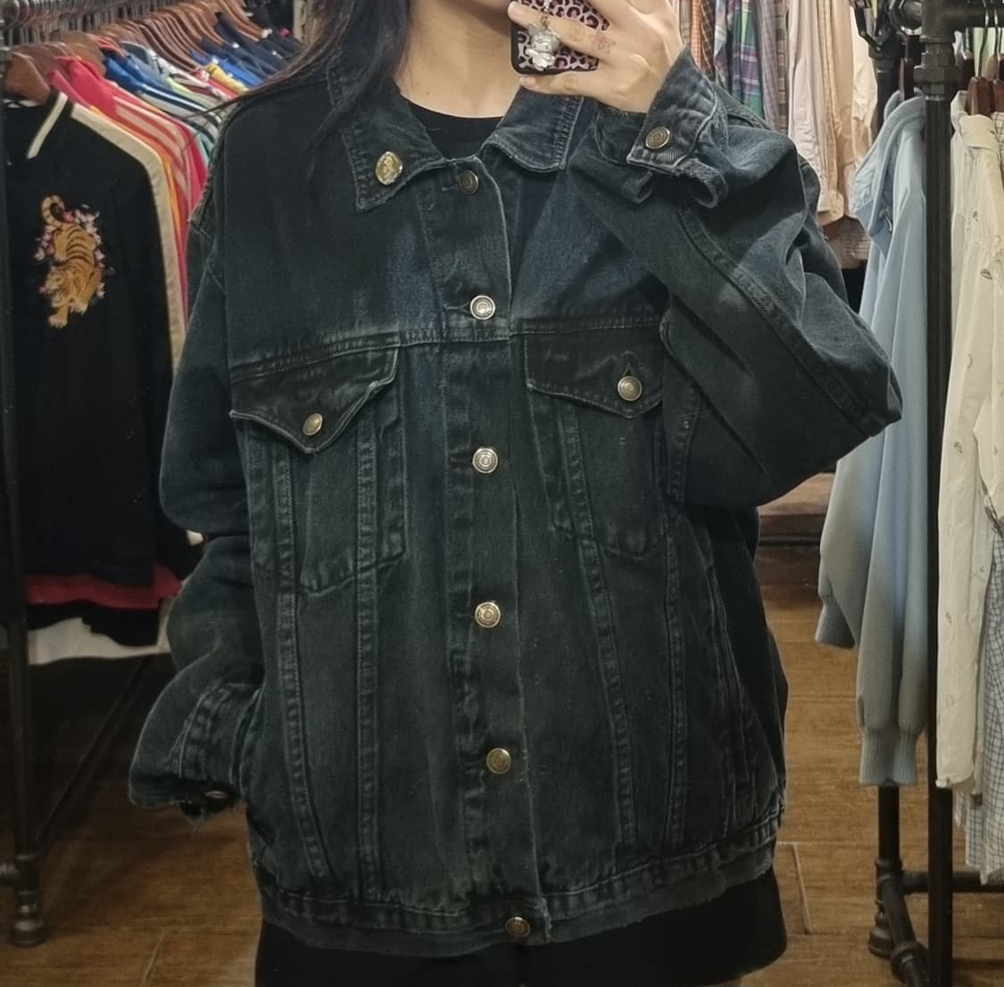 [Hi] vtg 빈티지 데님자켓 블랙 상품이미지2
