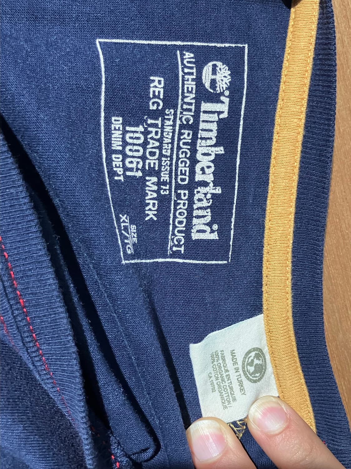 Timberland 백프린팅 네이비 오버핏 롱슬리브 XL 상품이미지5