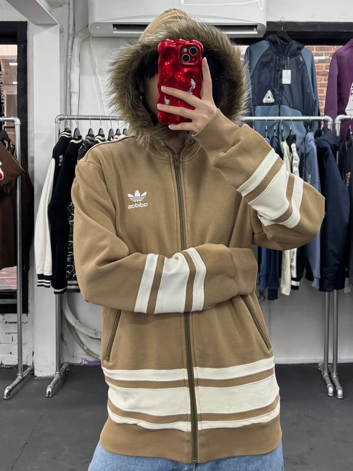 아디다스 베이지 울프죠 후드집업 상품이미지1