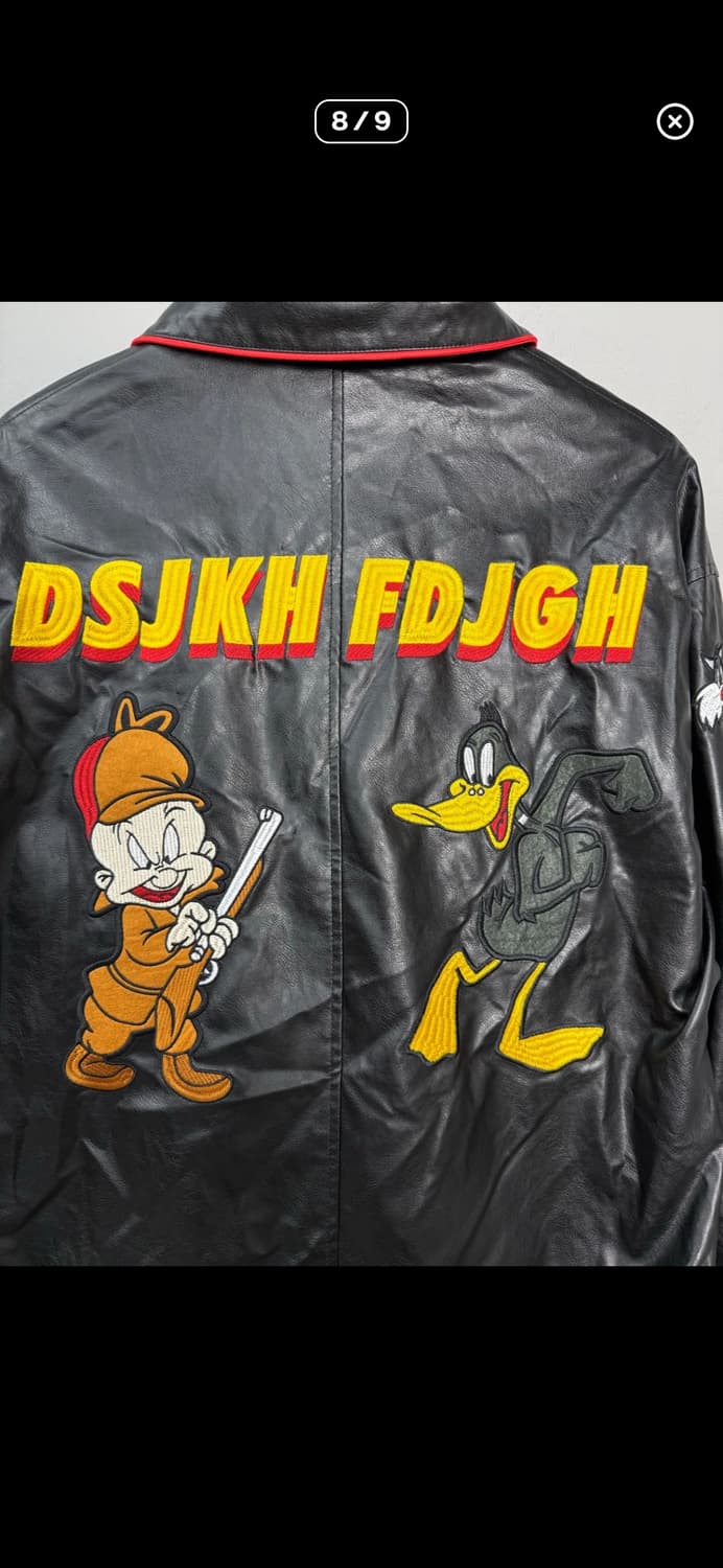 빈티지 루니툰즈 카툰 로고 레더 자켓 A3556 상품이미지7