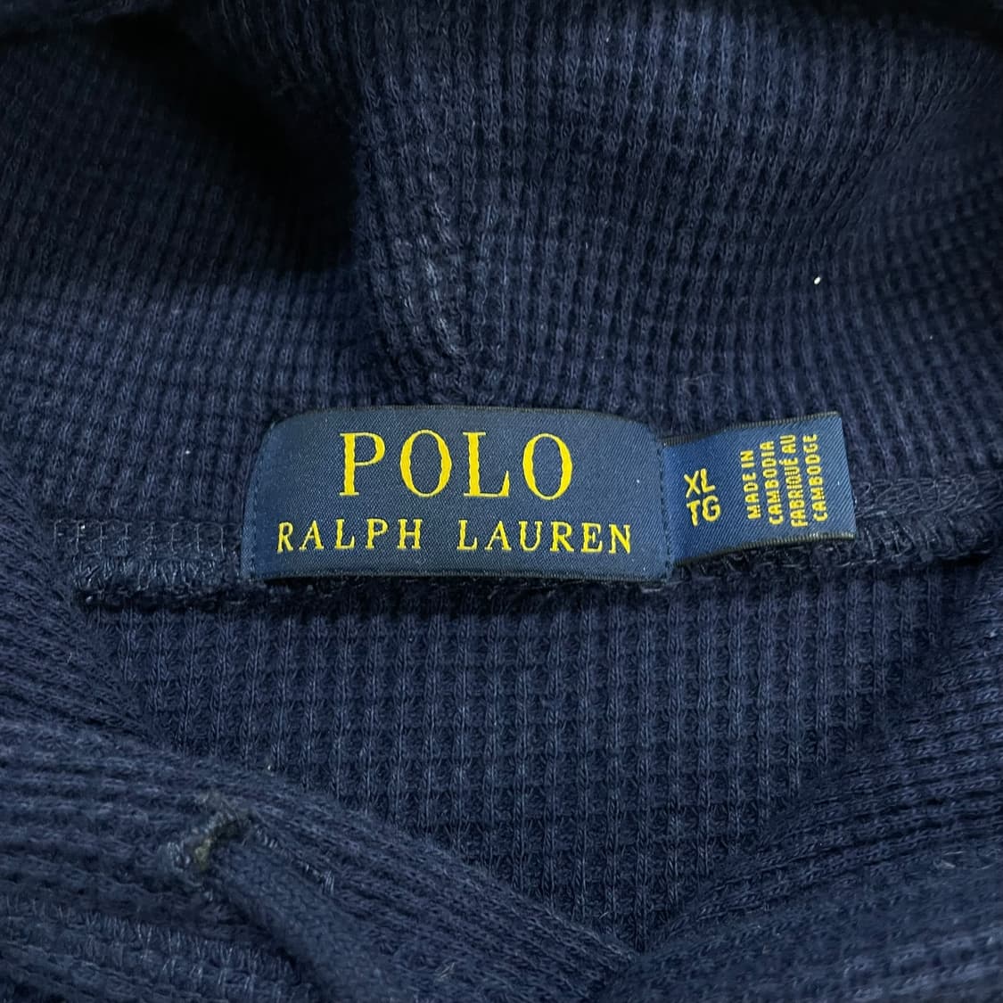 폴로 랄프로렌 포니 로고 와플 후드티 네이비 상품이미지3