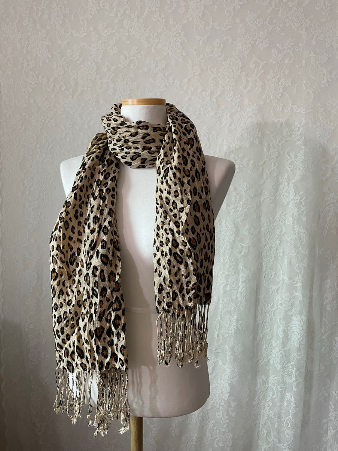 y2k 레오파드 글리터 머플러 상품이미지1