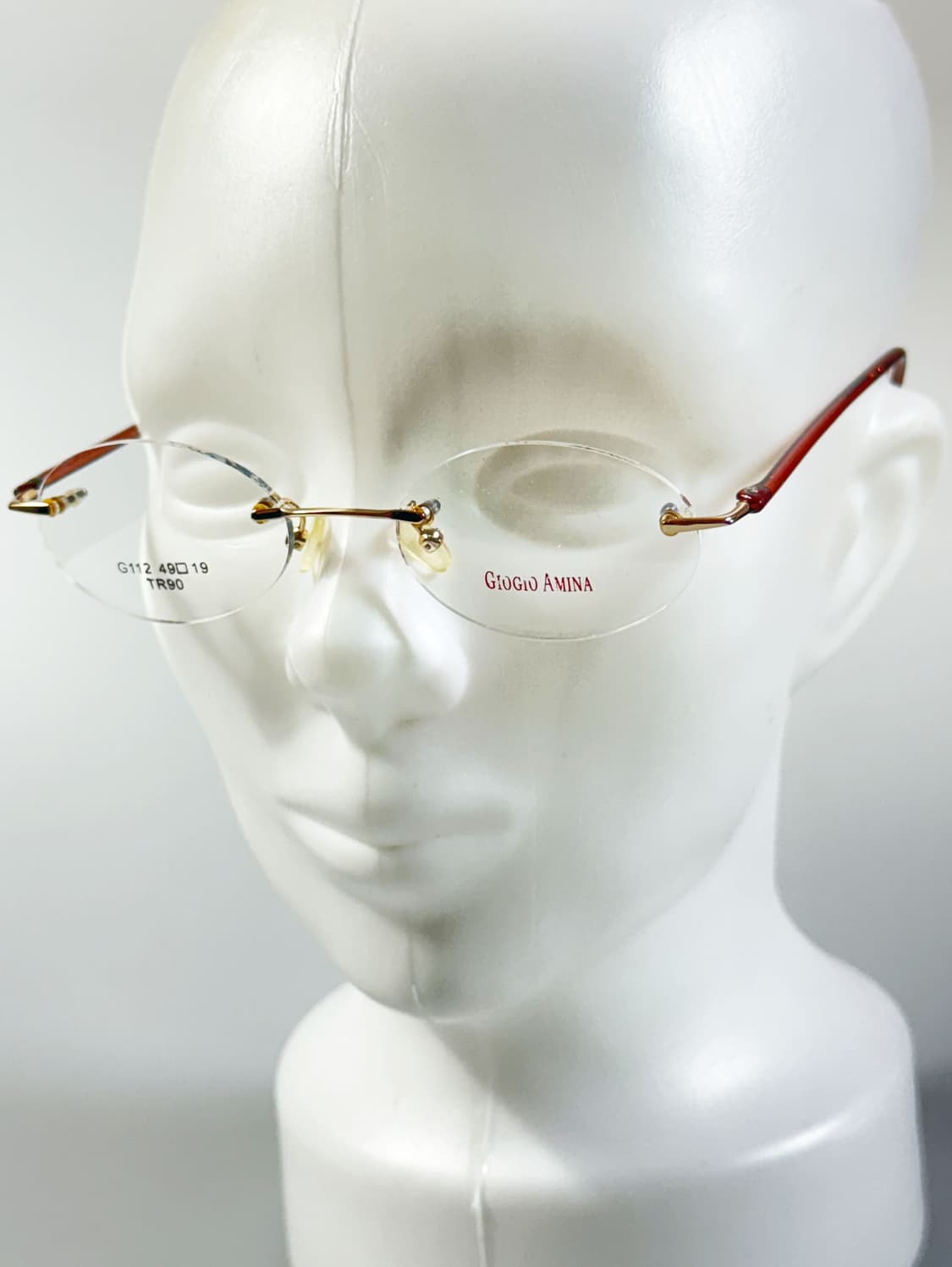90s GIOGIO AMINA 무테 오벌 프레임 빈티지 안경 상품이미지8