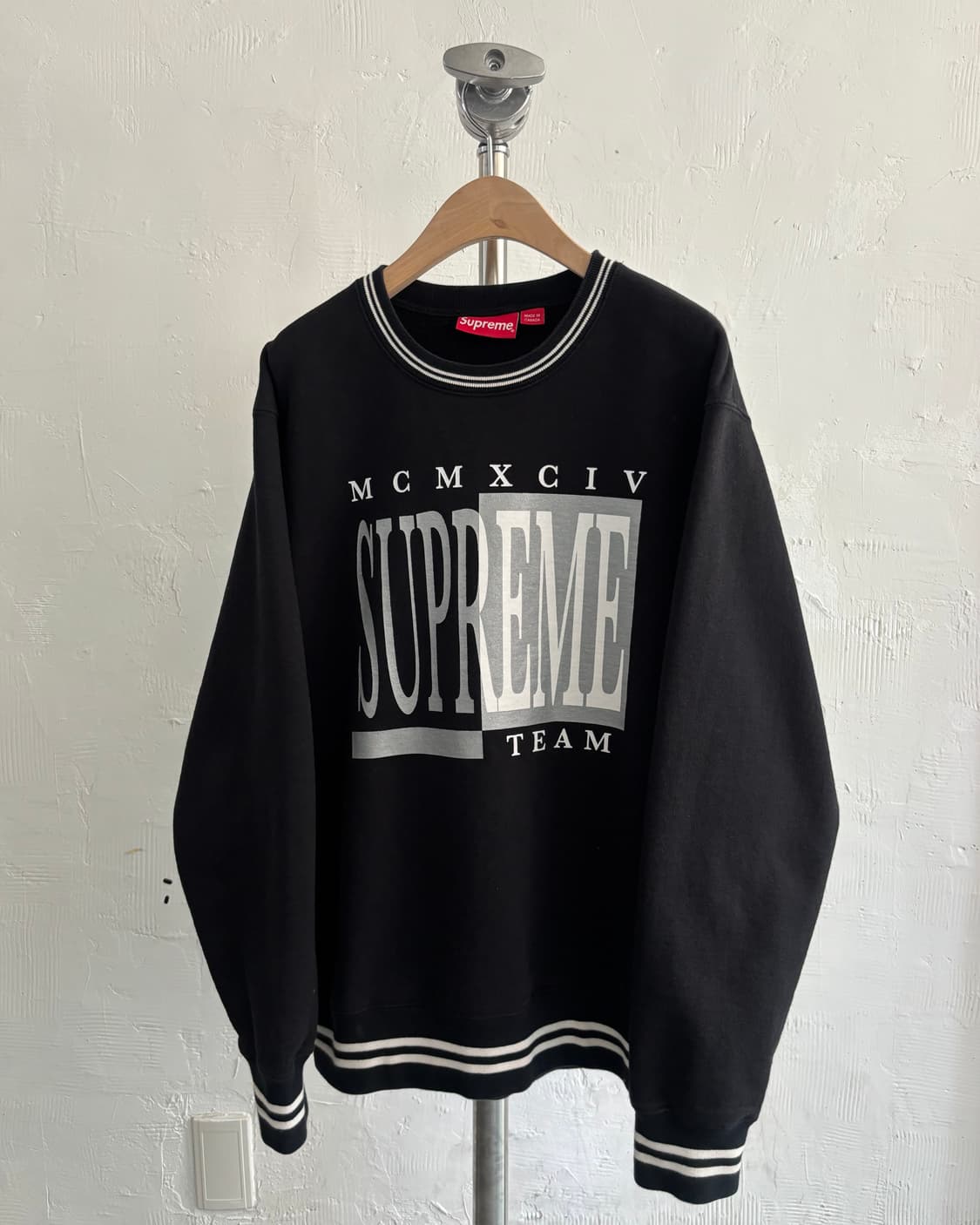 Supreme 슈프림 17FW 블랙 슈프림팀 로고 맨투맨 상품이미지3