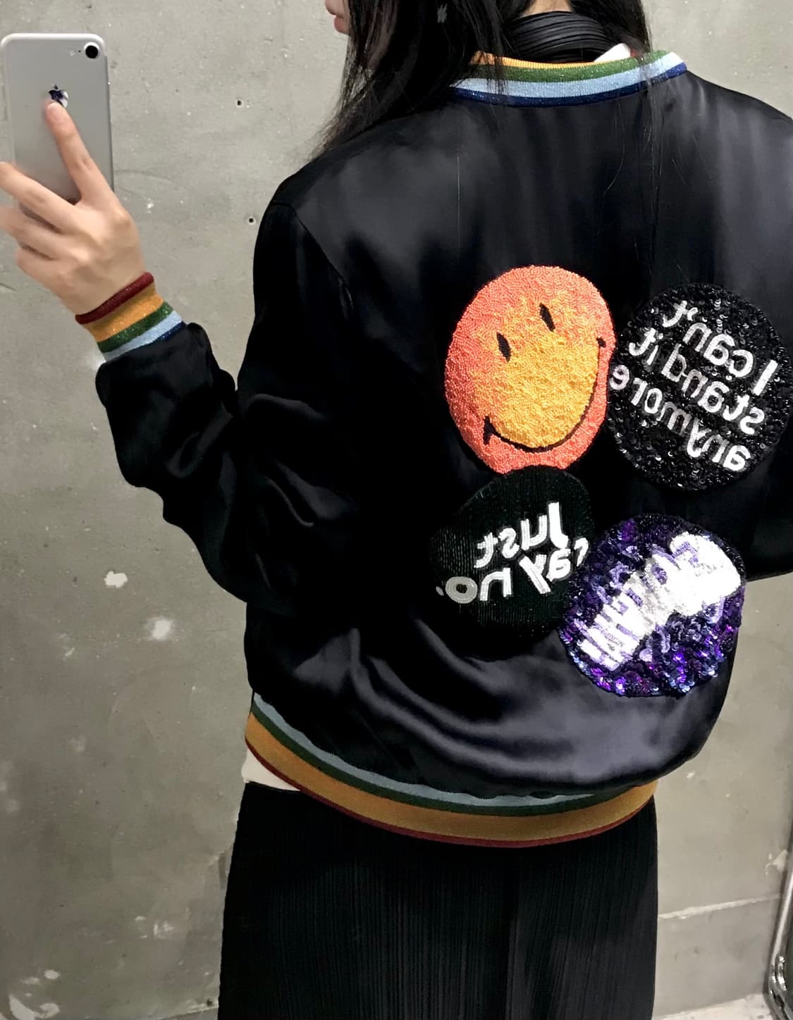 palm angels 팜엔젤스 스마일리 사틴 자켓 상품이미지1