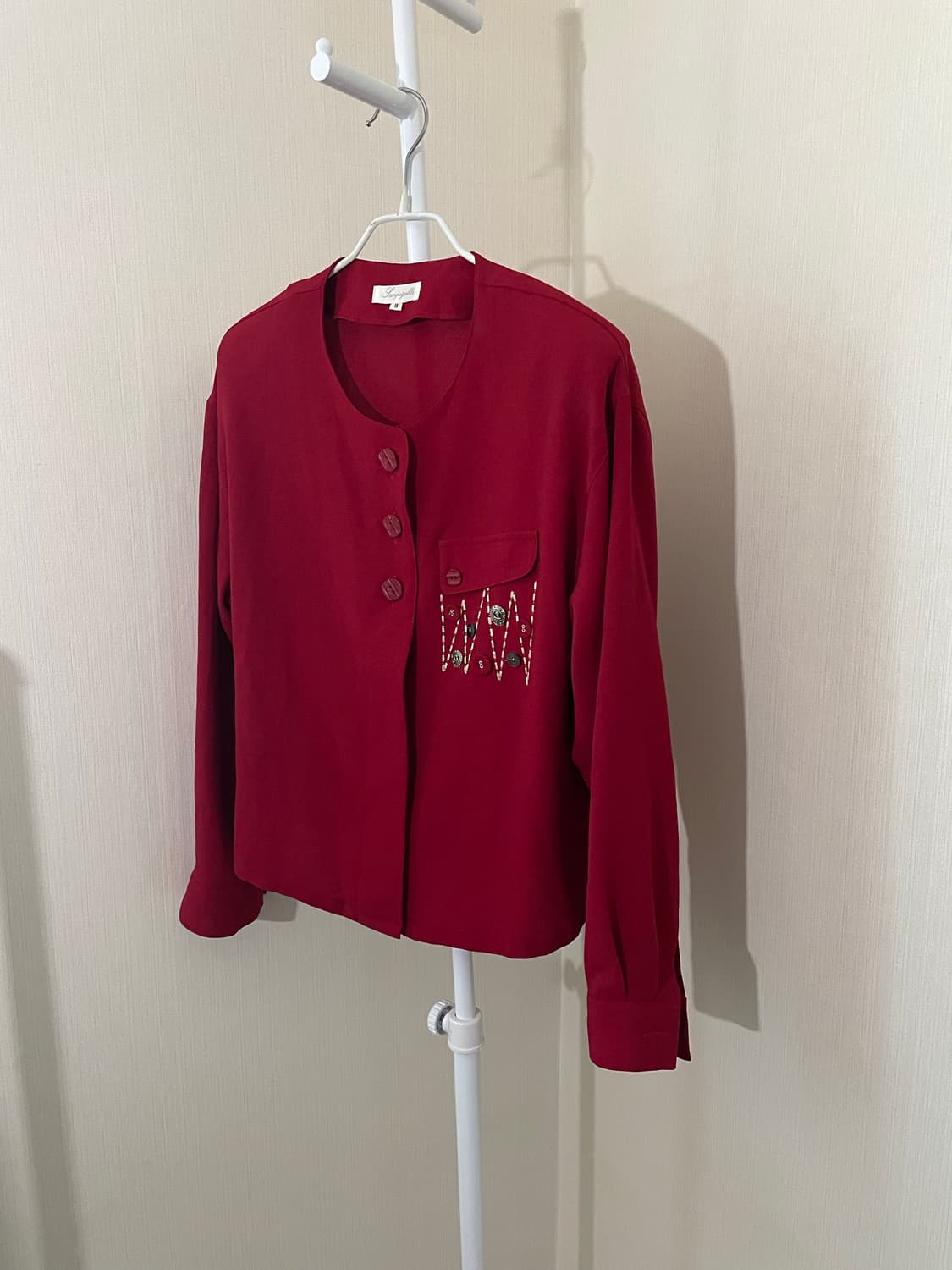 레드단추포인트블라우스 상품이미지2