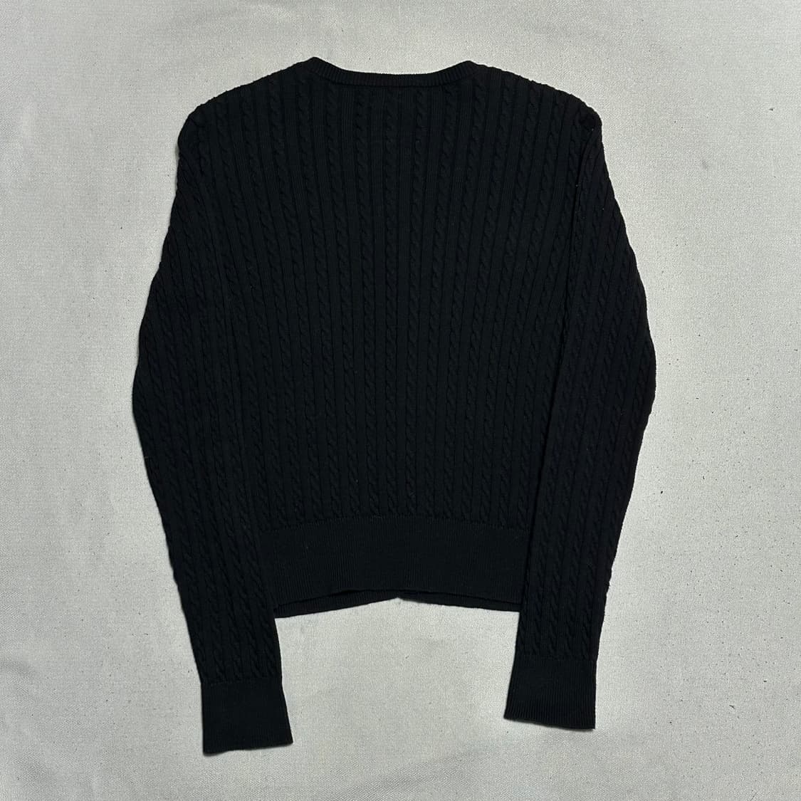 XL 폴로랄프로렌 여성용 블랙 케이블 가디건 상품이미지3