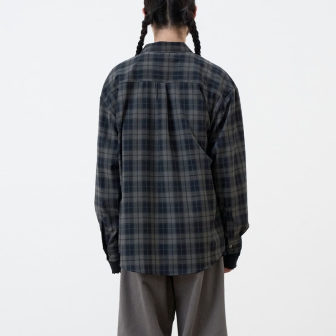 (3)아르반 올드 필름 체크 셔츠 세이지 카키 상품이미지4
