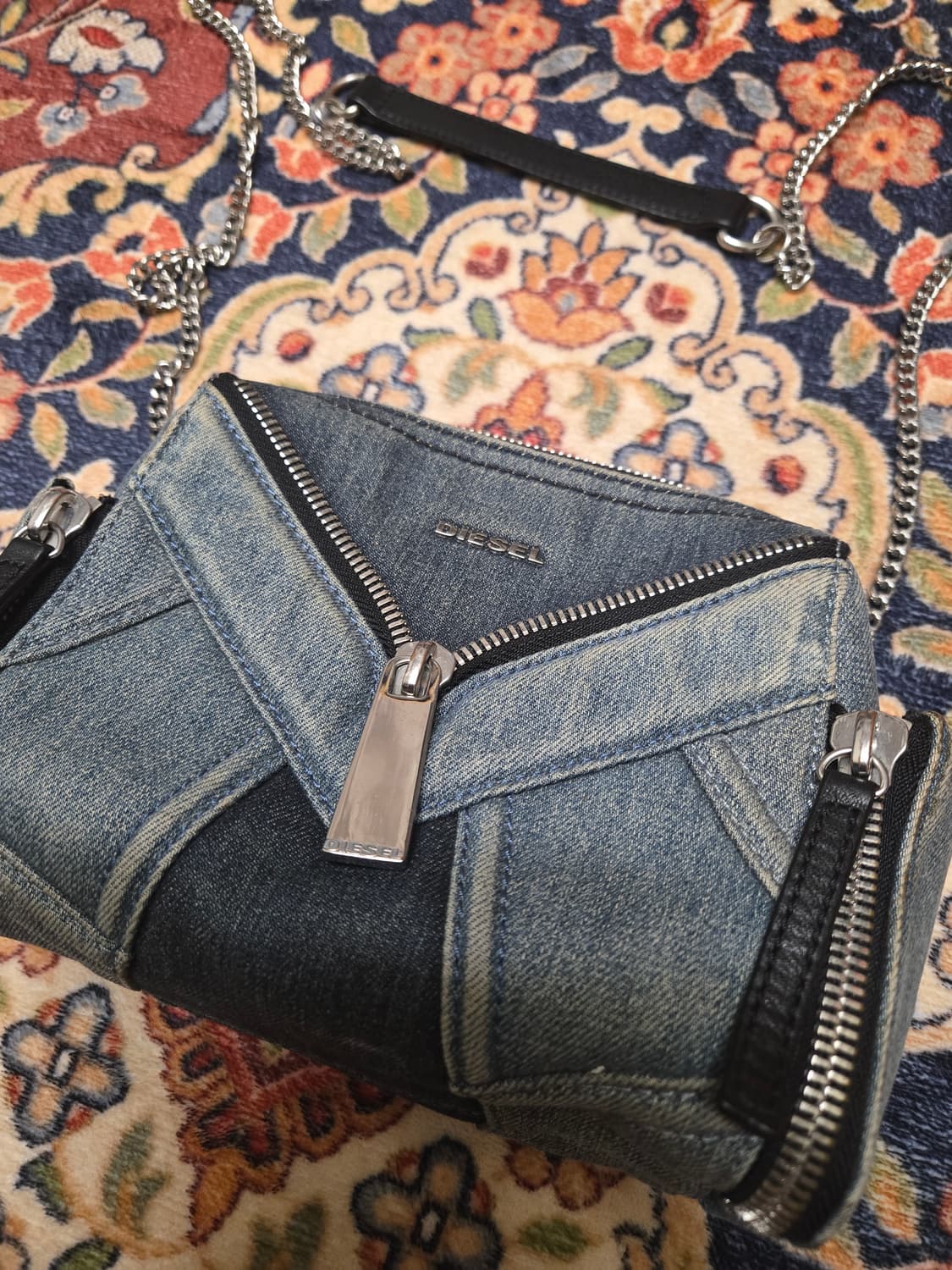 디젤 DIESEL 패치워크 데님 미니 숄더백 상품이미지2