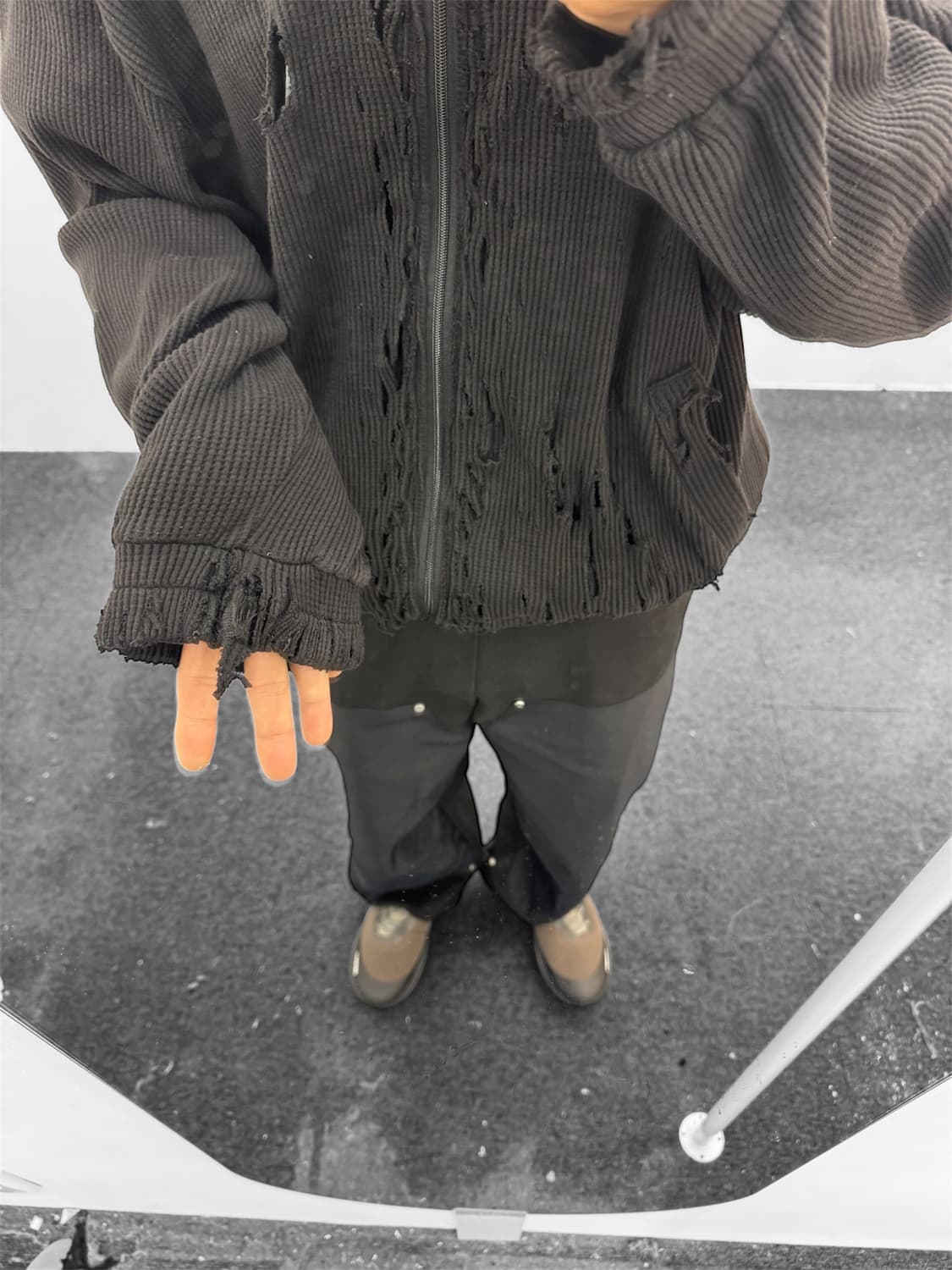빈티지 와플 집업 상품이미지3