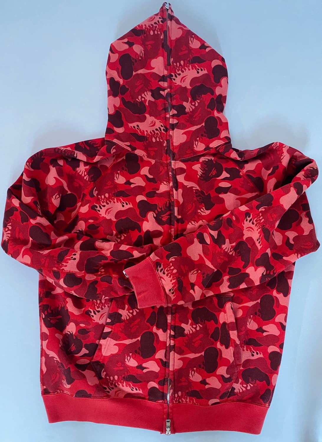 베이프 불꽃카모 레드 후드집업 상품이미지1