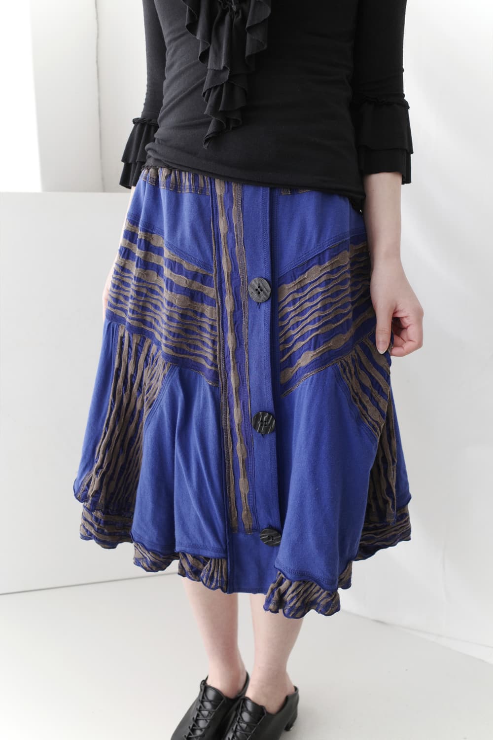 eiko kondo) button stripe skirt 상품이미지7