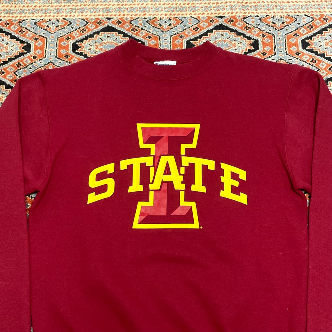 챔피온 USA 아이오와주 로고 레드 기모 맨투맨 남성S 상품이미지2