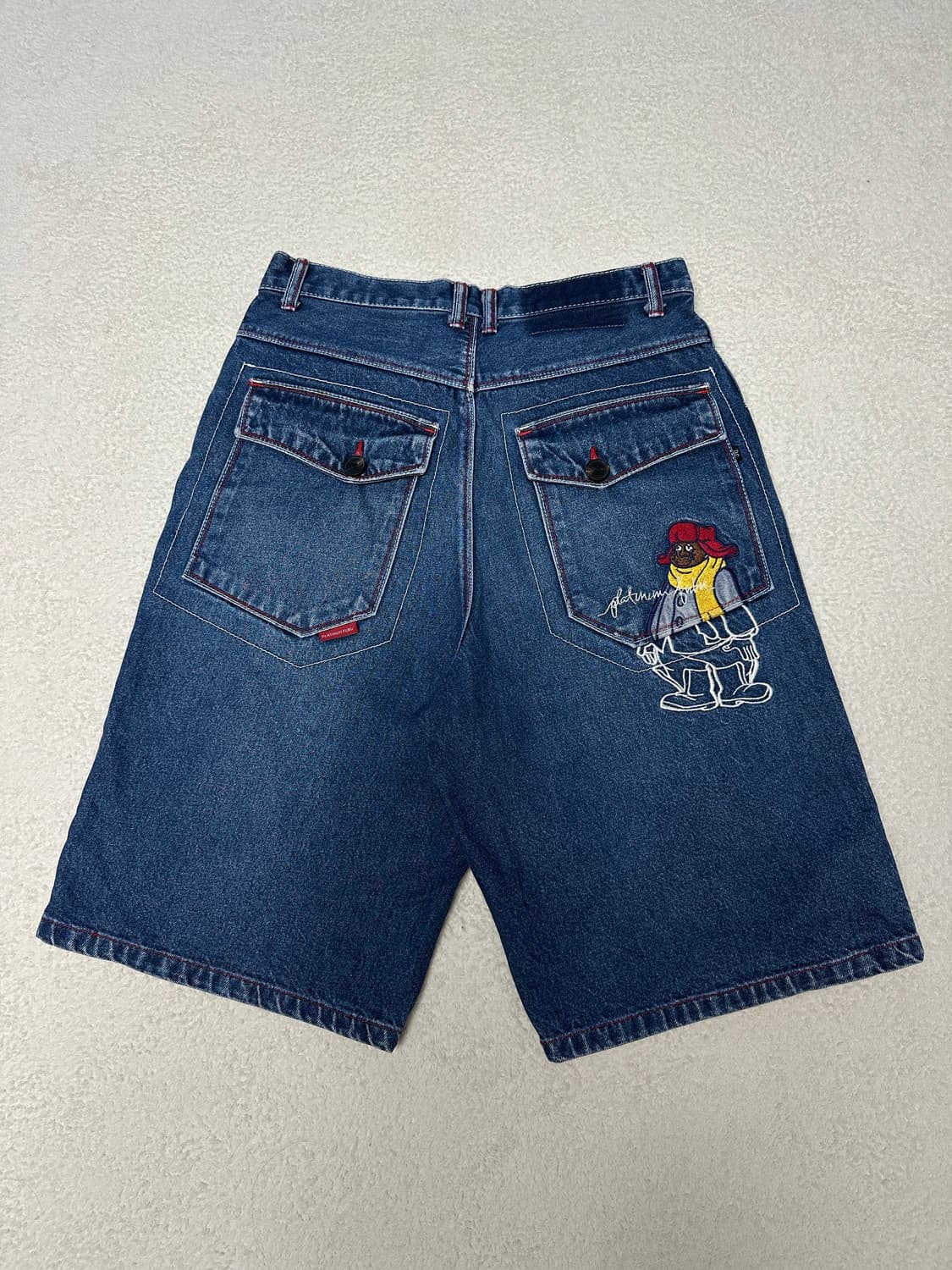 90‘s~00's 플래티넘 후부 백패치 버뮤다 데님팬츠 반바지 상품이미지4