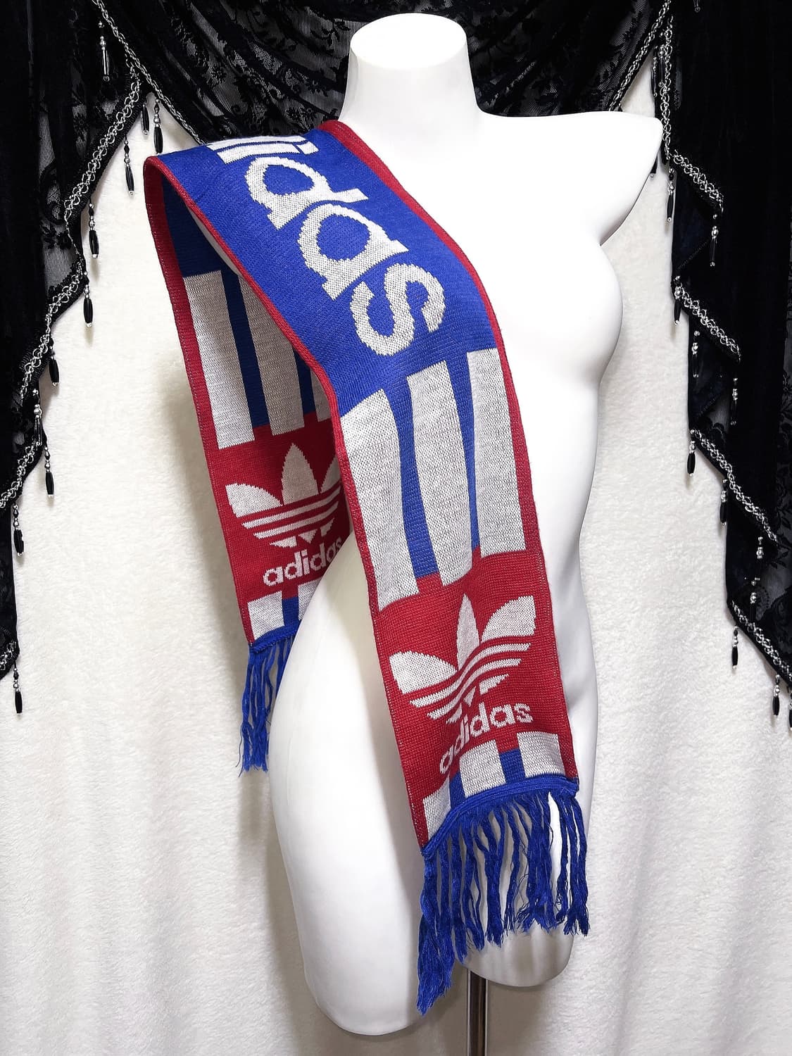 아디다스 adidas 레드 블루 파이어버드 태슬 머플러 목도리 축구유니폼 상품이미지4