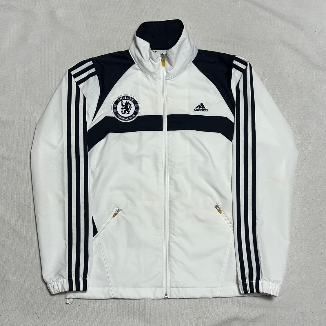 90 아디다스 첼시 화이트 네이비 배색 트랙탑 져지 상품이미지2