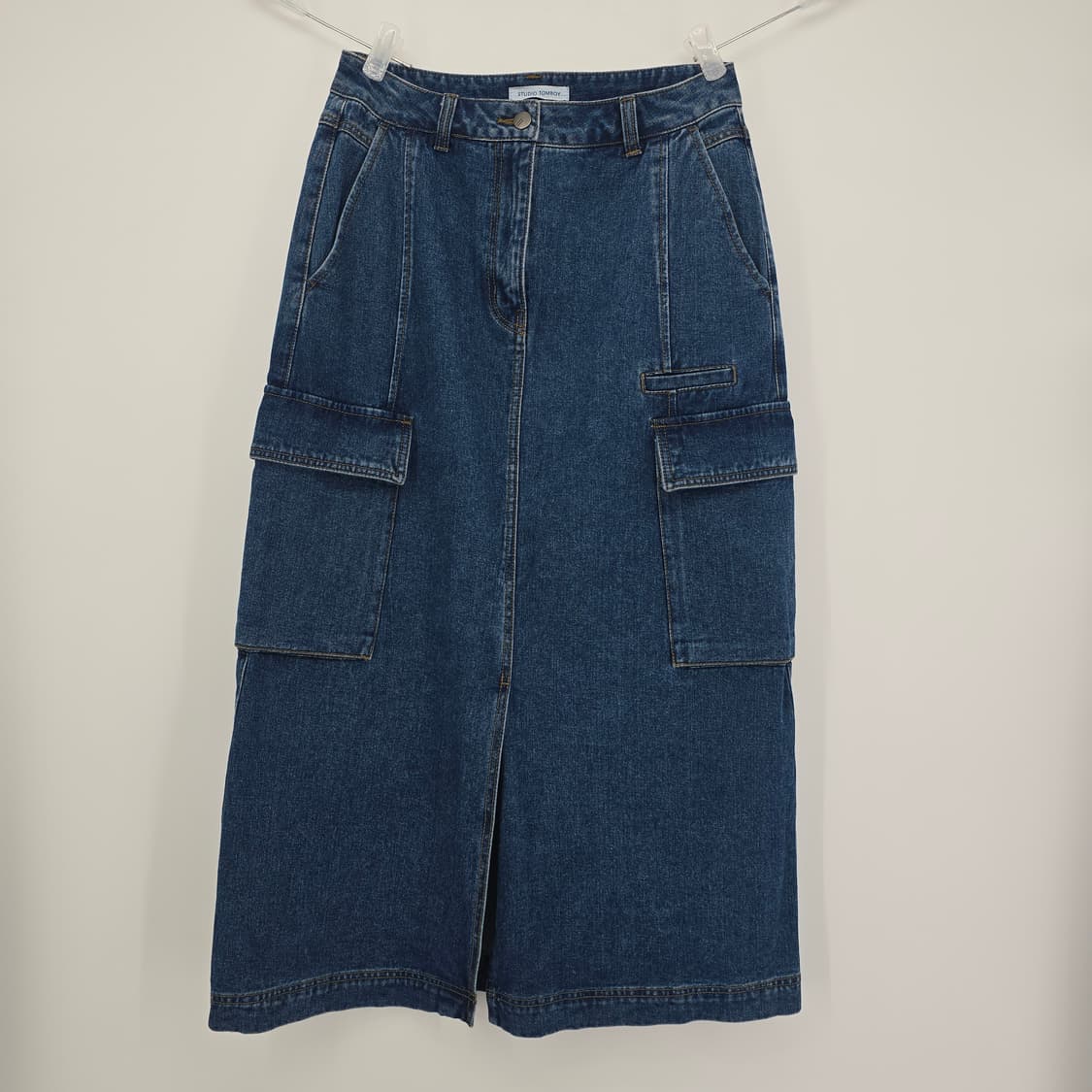 스튜디오 톰보이 데님 카고 롱 스커트 상품이미지1