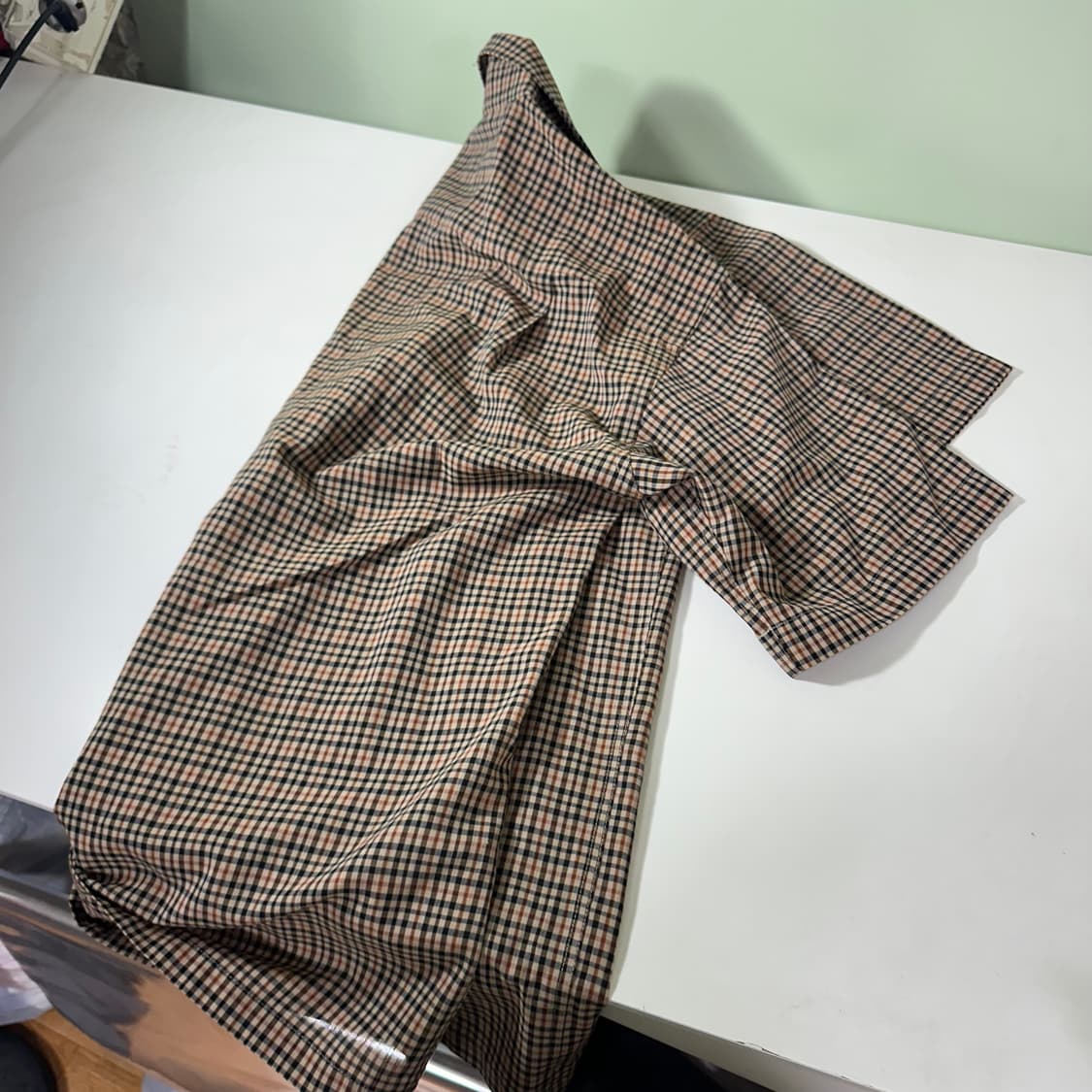 100 L 닥스 시그니처체크 린넨혼방 반팔셔츠 상품이미지5