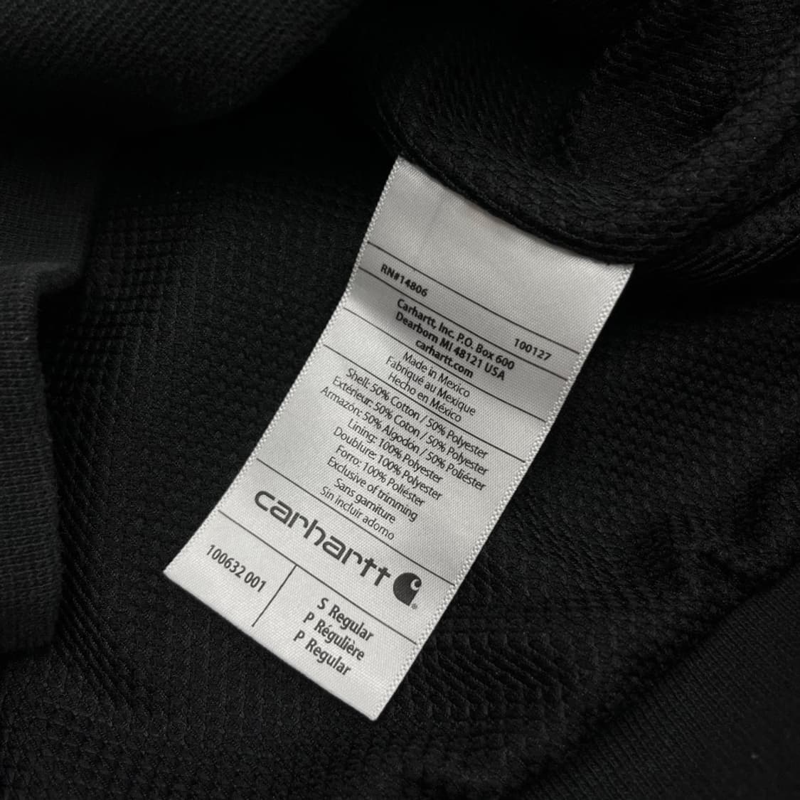 칼하트 포켓로고 써멀 블랙 후드집업 S 상품이미지6