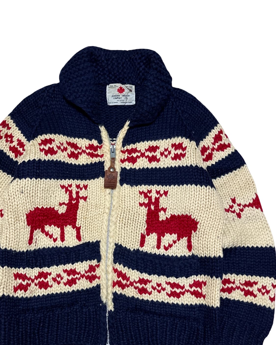 캐나다 헤비울 코위찬 니트 집업 상품이미지2