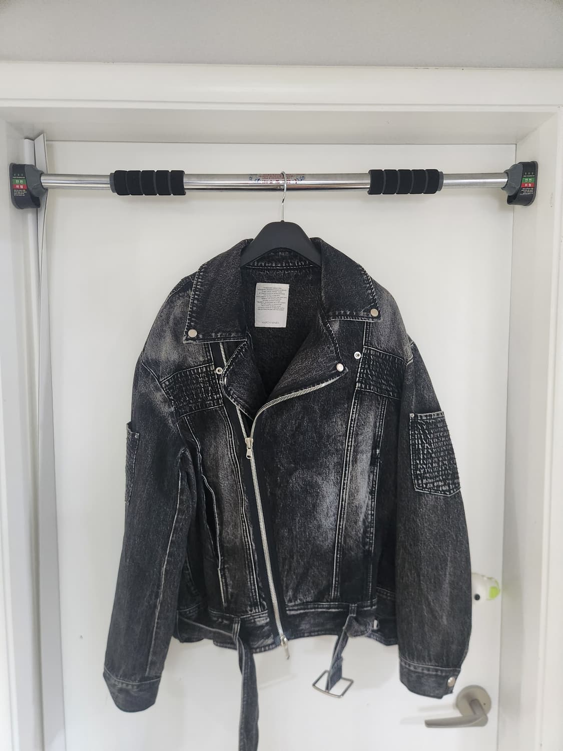 %새제품% 메종미네드 데님 라이더 자켓 L블랙 워싱 자켓 상품이미지1