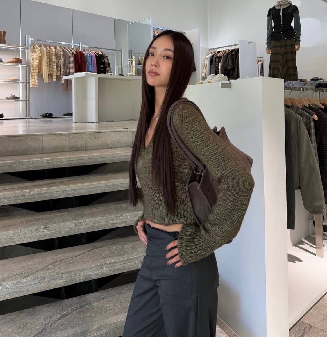 기마구아스 Annamaria 캔버스 백/브라운 상품이미지5