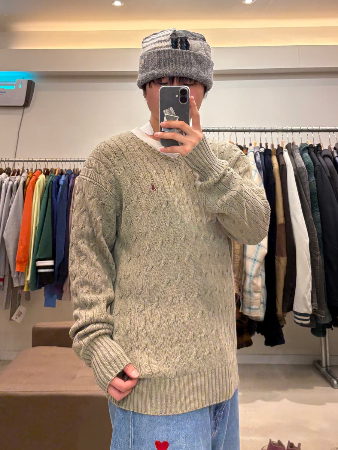 폴로 랄프로렌 브이넥 꽈배기 니트 상품이미지8