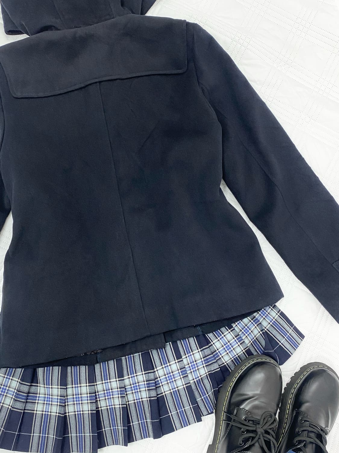 ꒰ঌ 니혼진 교토걸 네이비 벨벳 떡볶이 코트 ໒꒱ 상품이미지3