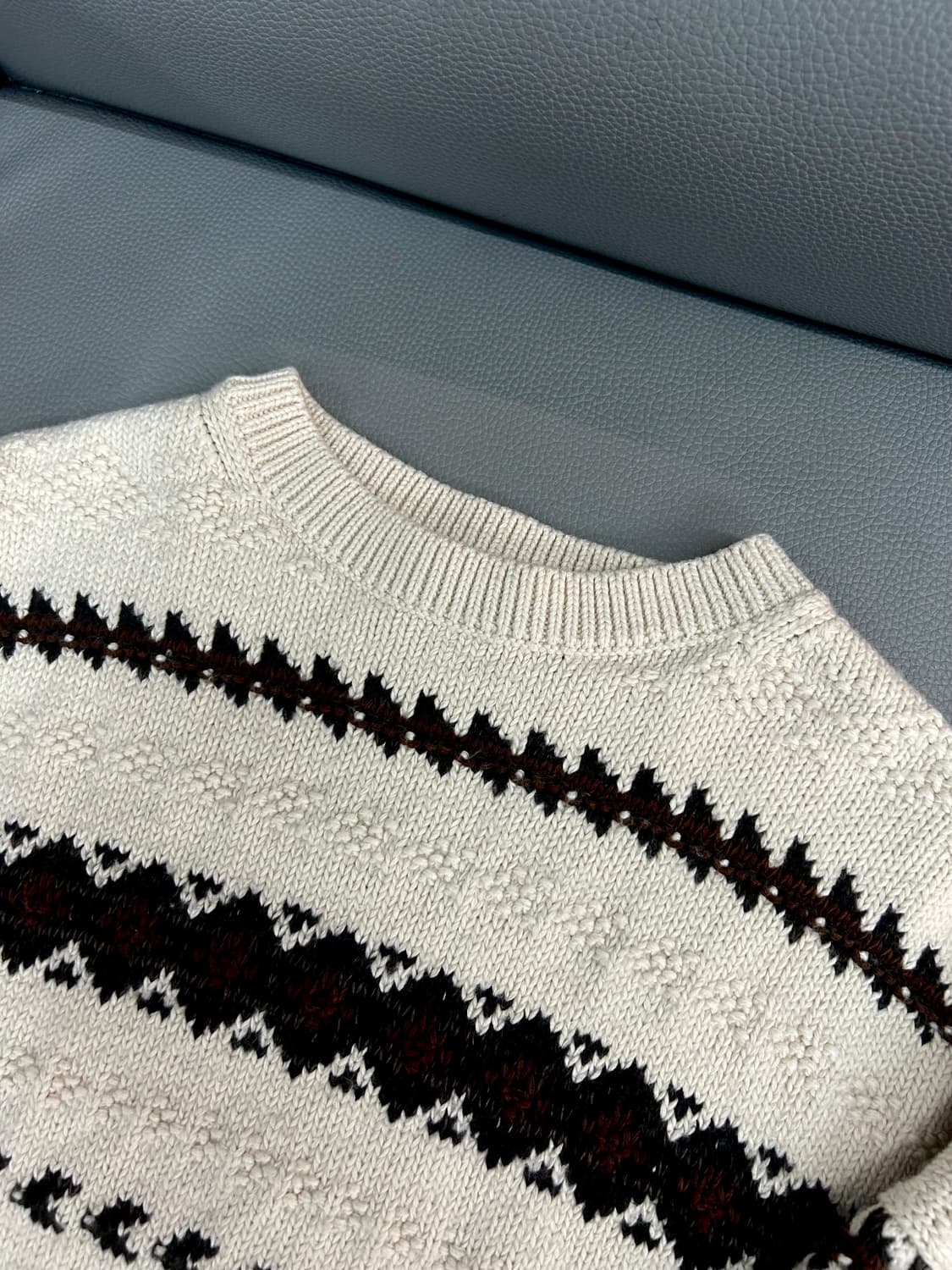 폴로랄프로렌 여성 신형 지오메트릭 크롭 니트(M) 상품이미지4