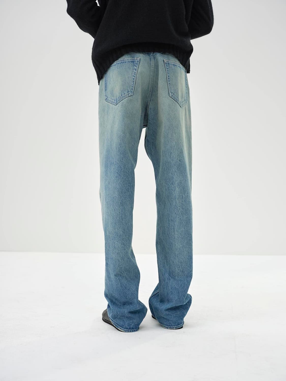 [5] 오라리 Auralee 셀비지 페이디드 데님 와이드 팬츠 팝니다 상품이미지4