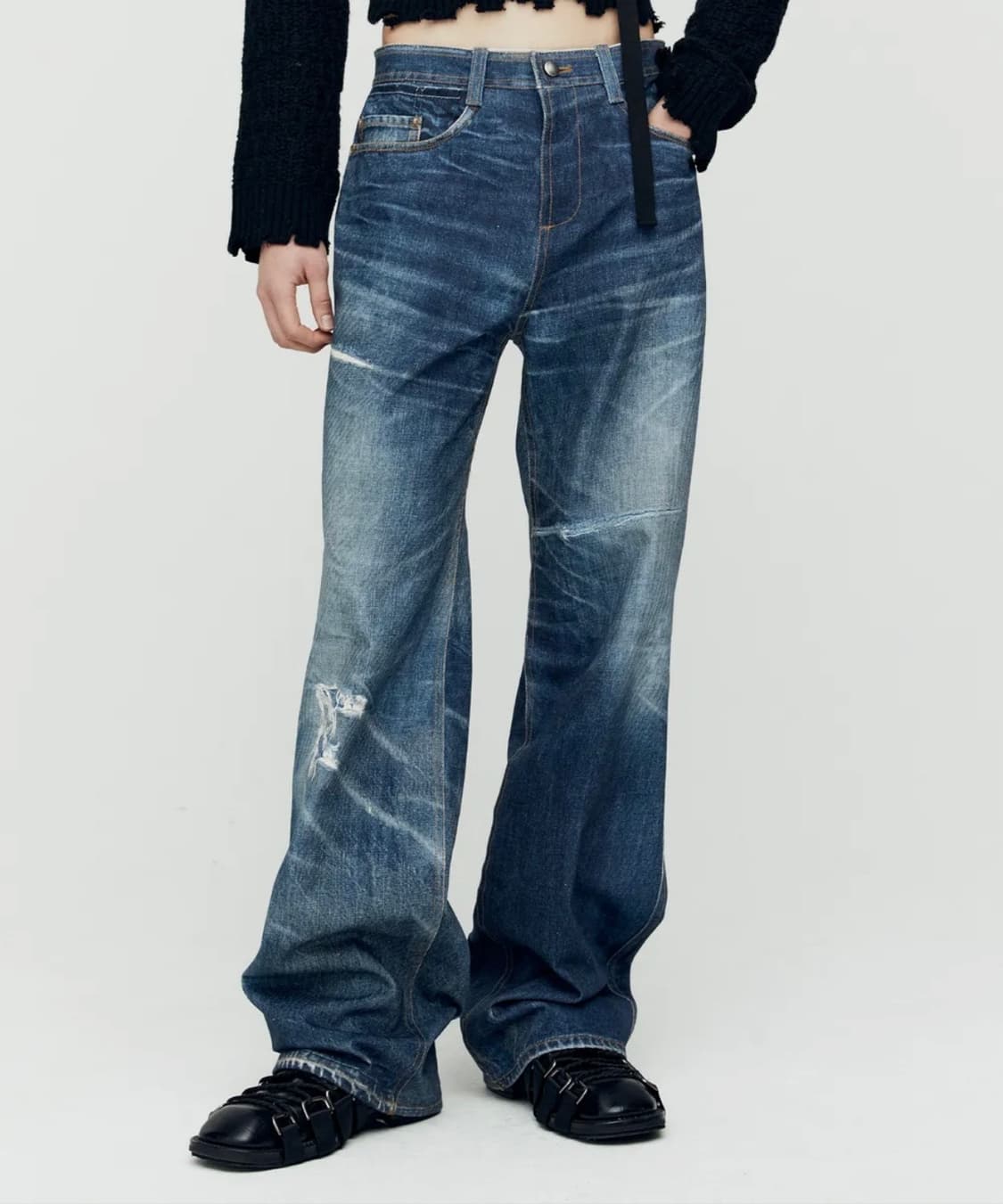 (구매) 앤더슨벨 트롱프뢰유 프린트 데님 26 구함 상품이미지1