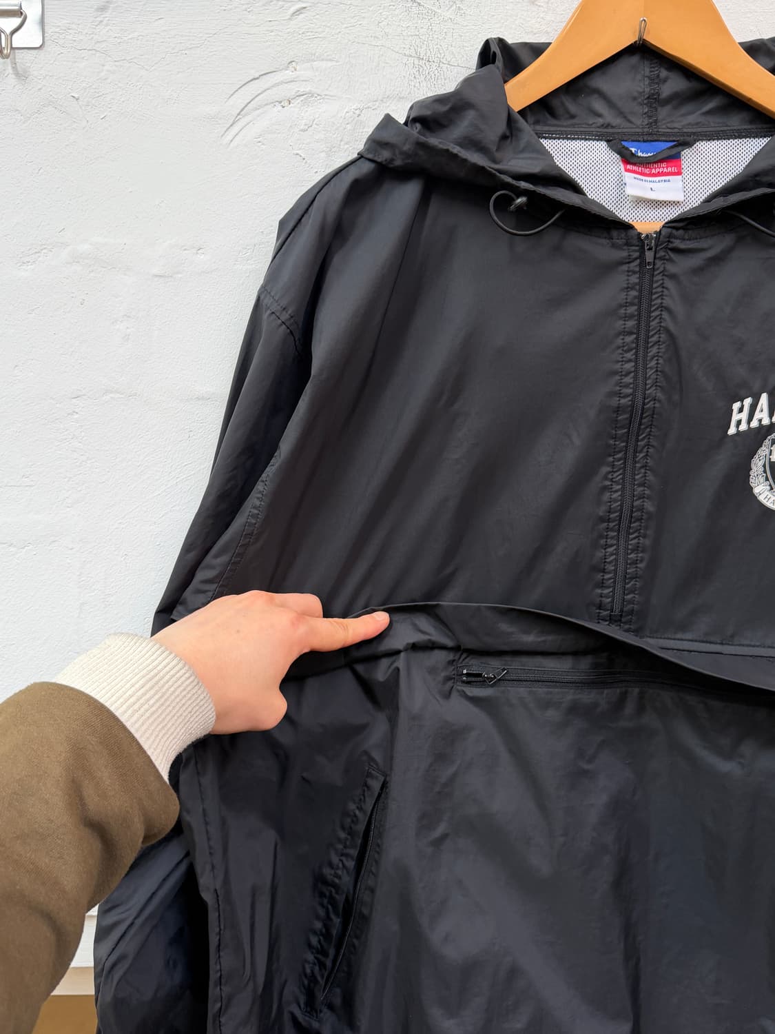 Champion 챔피온 하버드 아노락 바람막이 블랙 L 상품이미지4