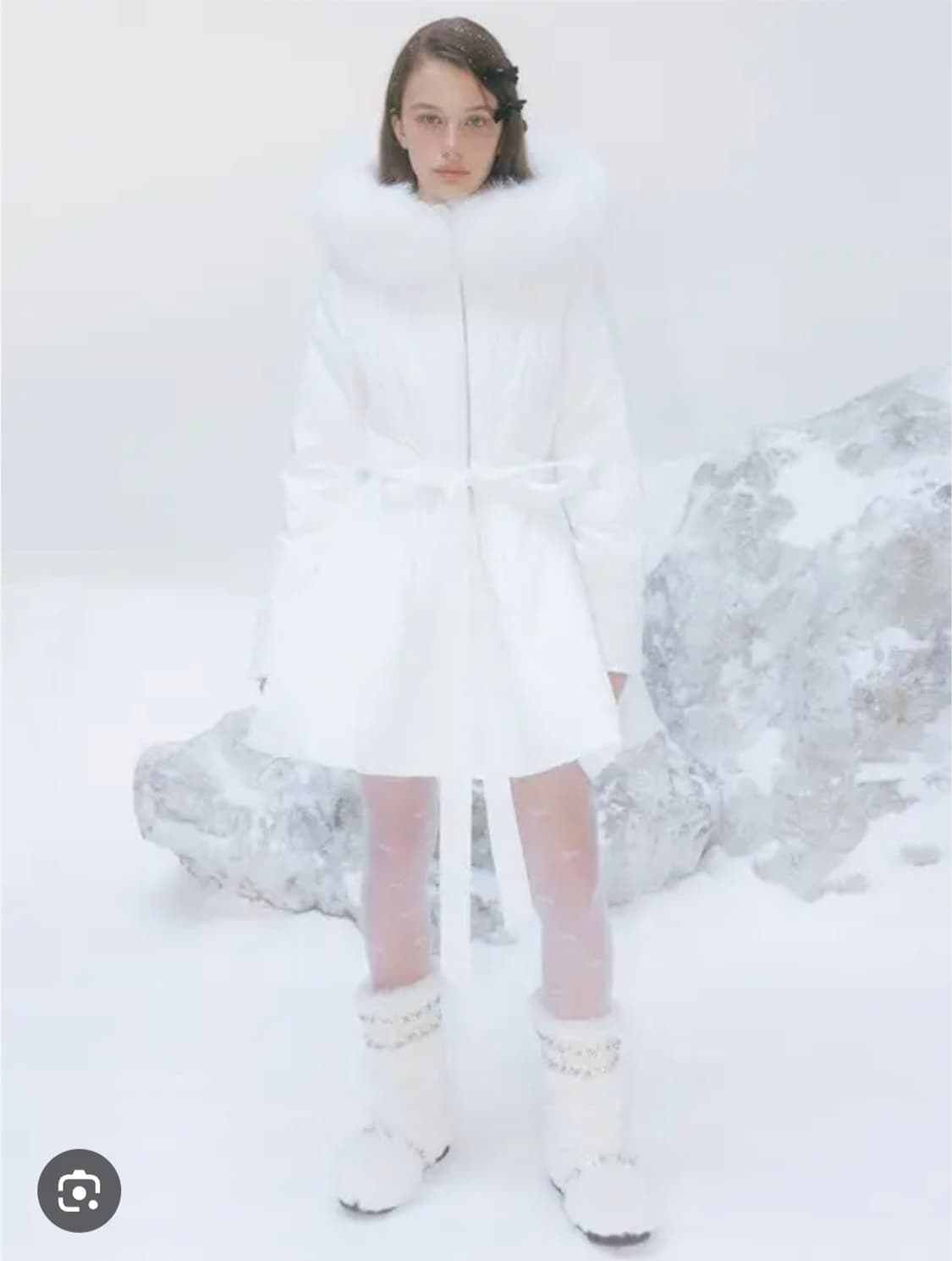 (더티스/thetis) 폭스퍼 플레어 패딩 화이트 상품이미지1