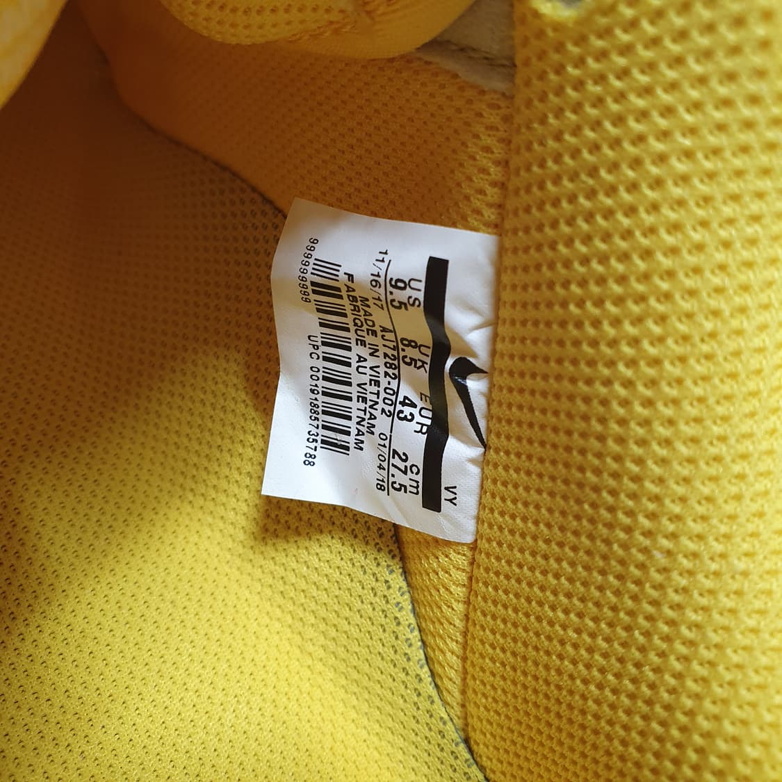 나이키 에어포스 1 TXT 옐로우 라이트 본 AJ7282-002 상품이미지4