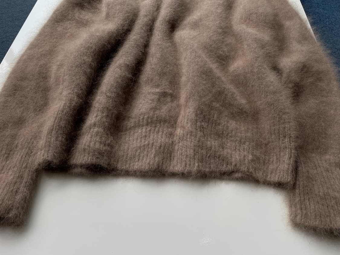 Wool wide neck shaggy knit 상품이미지5