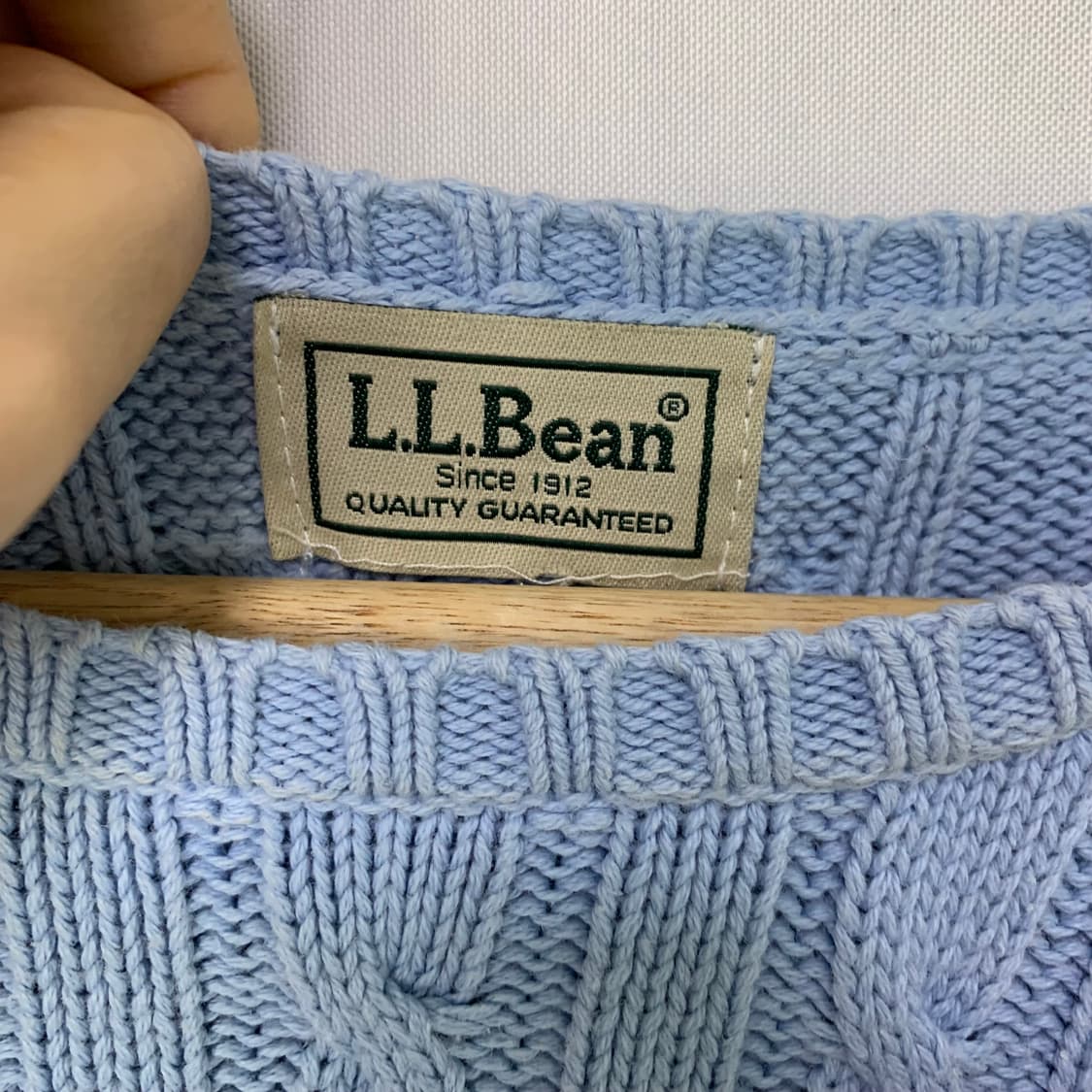 엘엘빈 LL Bean 케이블 꽈베기 니트 라이트 블루 소라 빈티지 니트 상품이미지3
