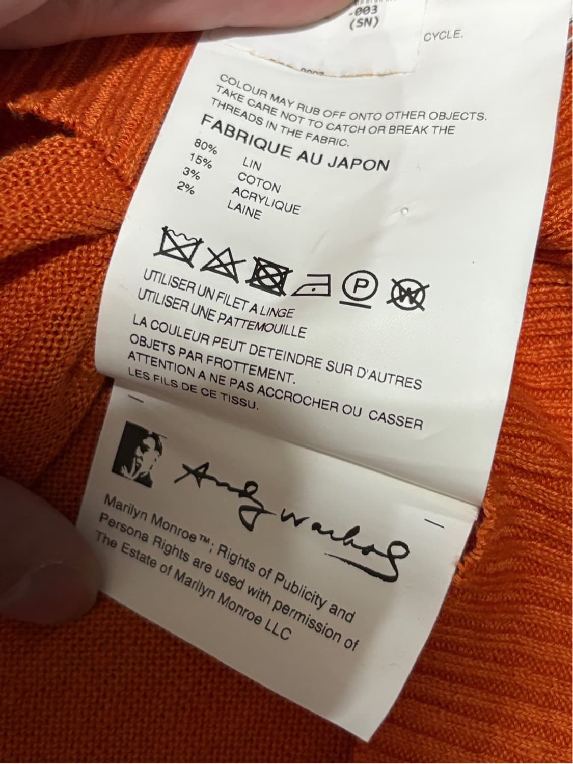 준야 와타나베 맨 꼼데가르송 x 앤디 워홀 마릴린 먼로 스웨터 상품이미지6