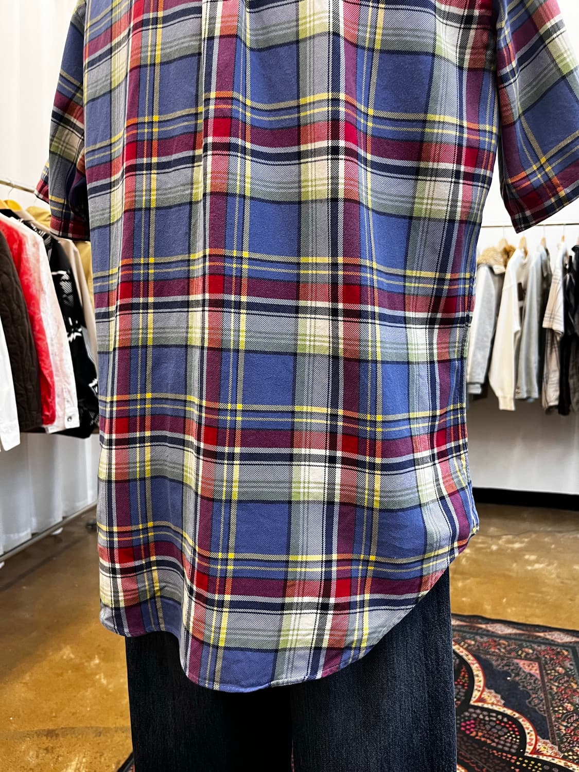 90s 폴로 랄프 로렌 클래식핏 체크 반팔 셔츠 멀티 상품이미지6