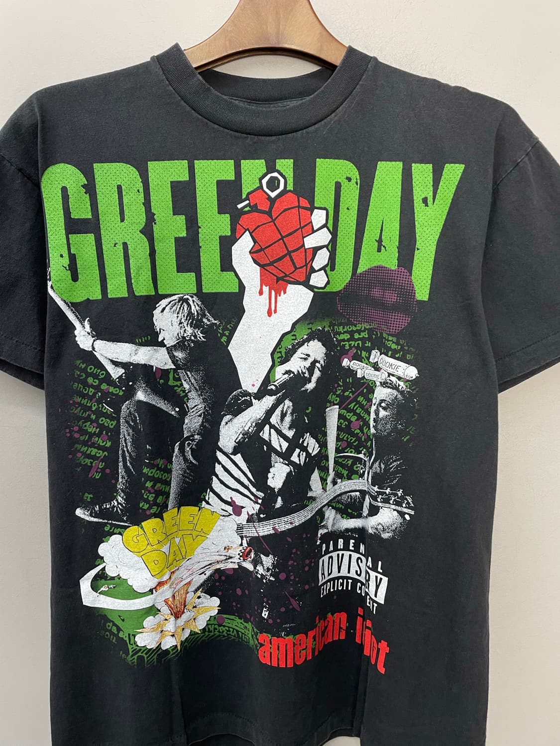 빈티지 그린데이 락 밴드 페인팅 반팔 H1630 상품이미지3