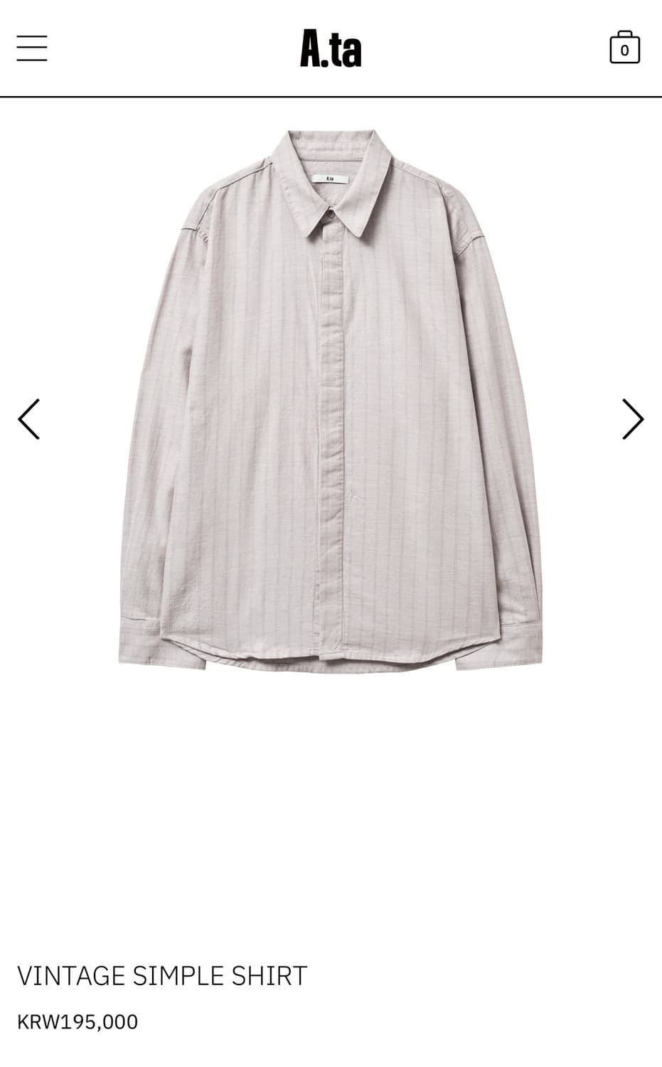 A.ta vintage simple shirt L사이즈 상품이미지1