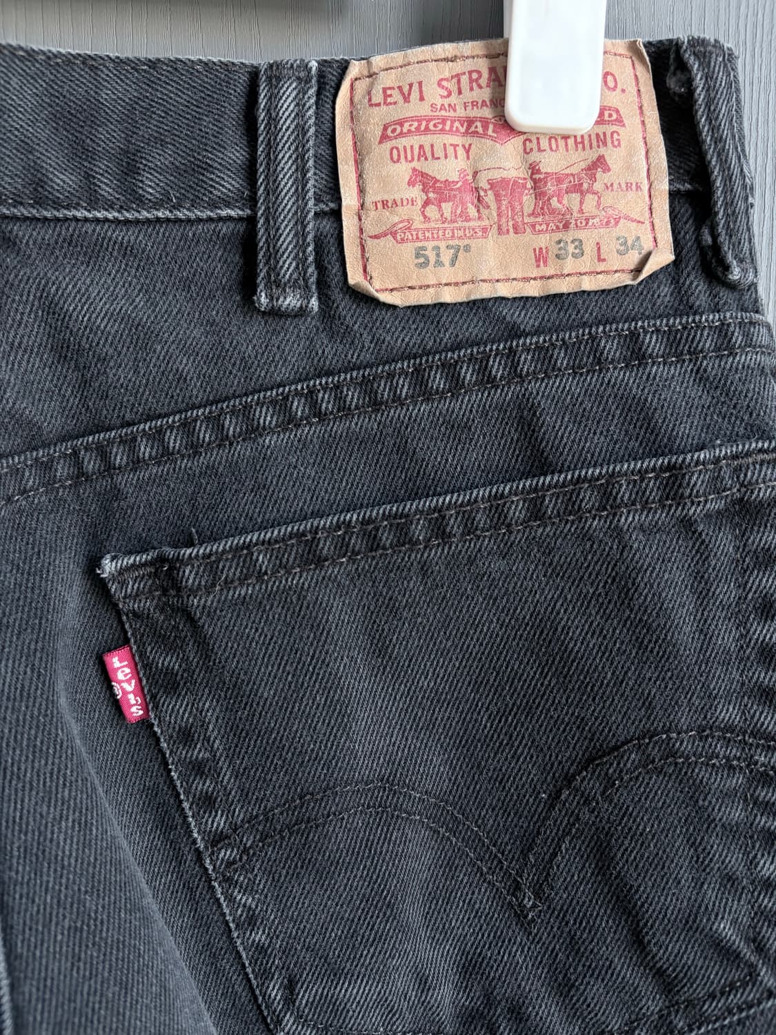 (33x34) 리바이스 00s MEXICO 517 부츠컷 블랙진 블랙 데 상품이미지5