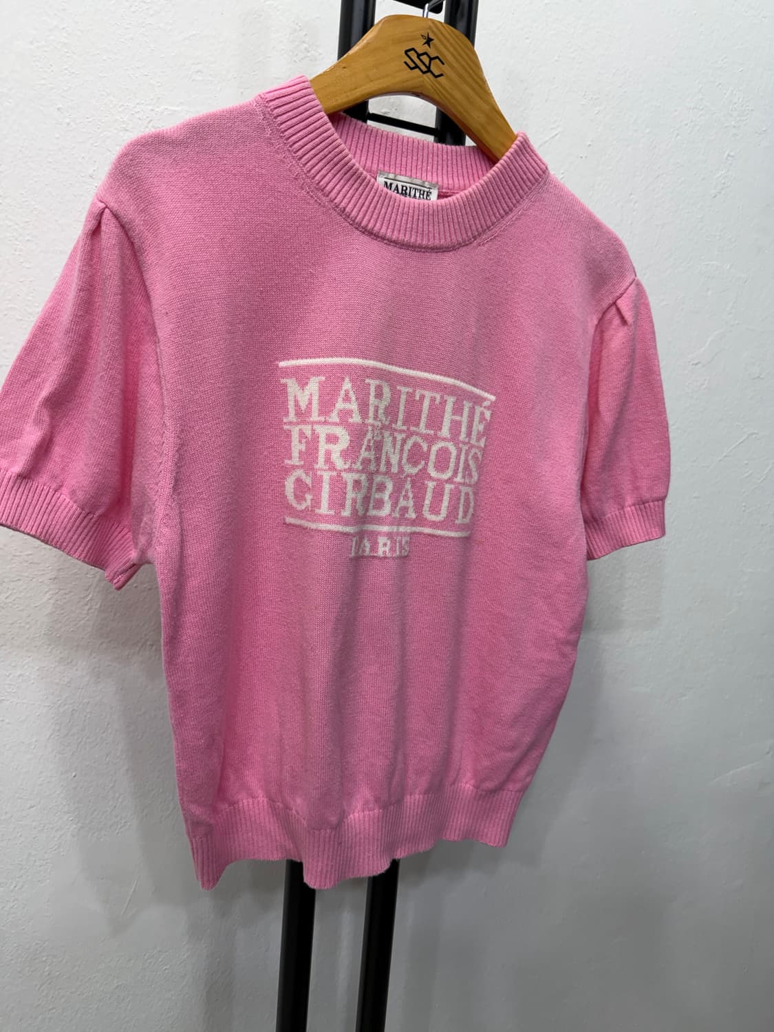 정품) 마리떼프랑소와저버 핑크 반팔 니트 OS 상품이미지2