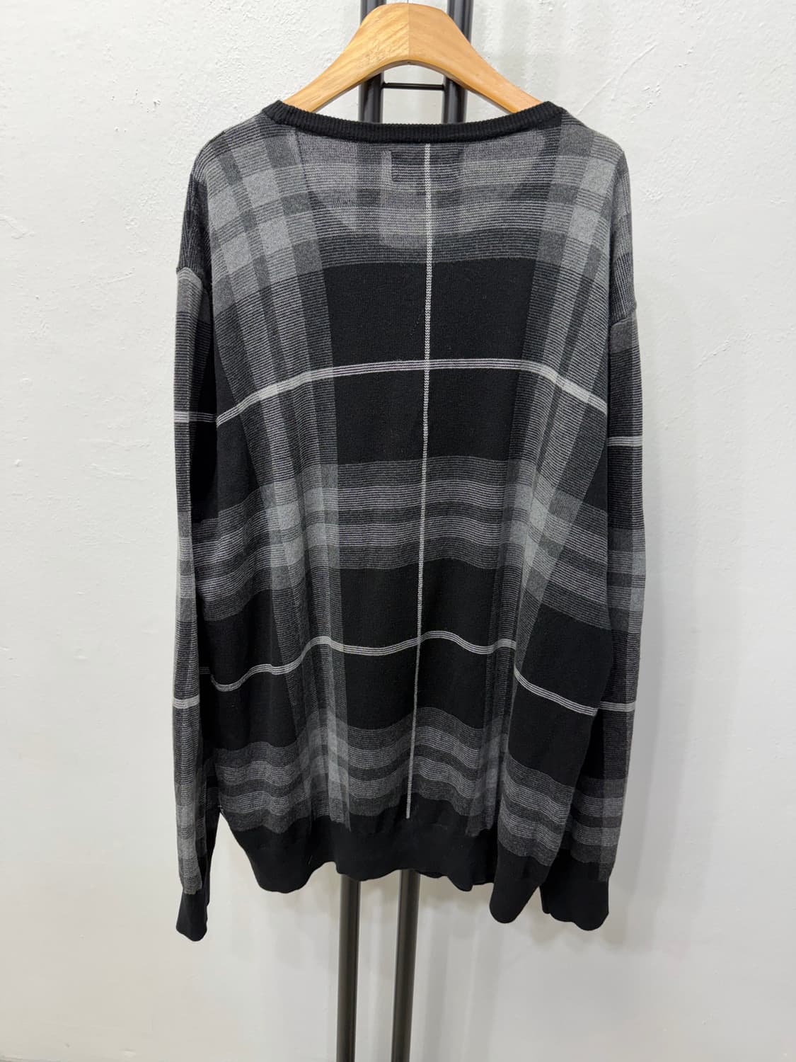 정품) 바버 남성 체크 패턴 니트 XXL  상품이미지4