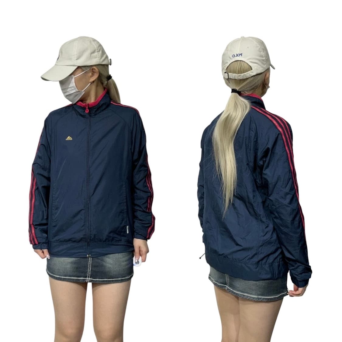 아디다스 네이비 레드 삼선 바람막이 트랙 자켓 M 상품이미지1