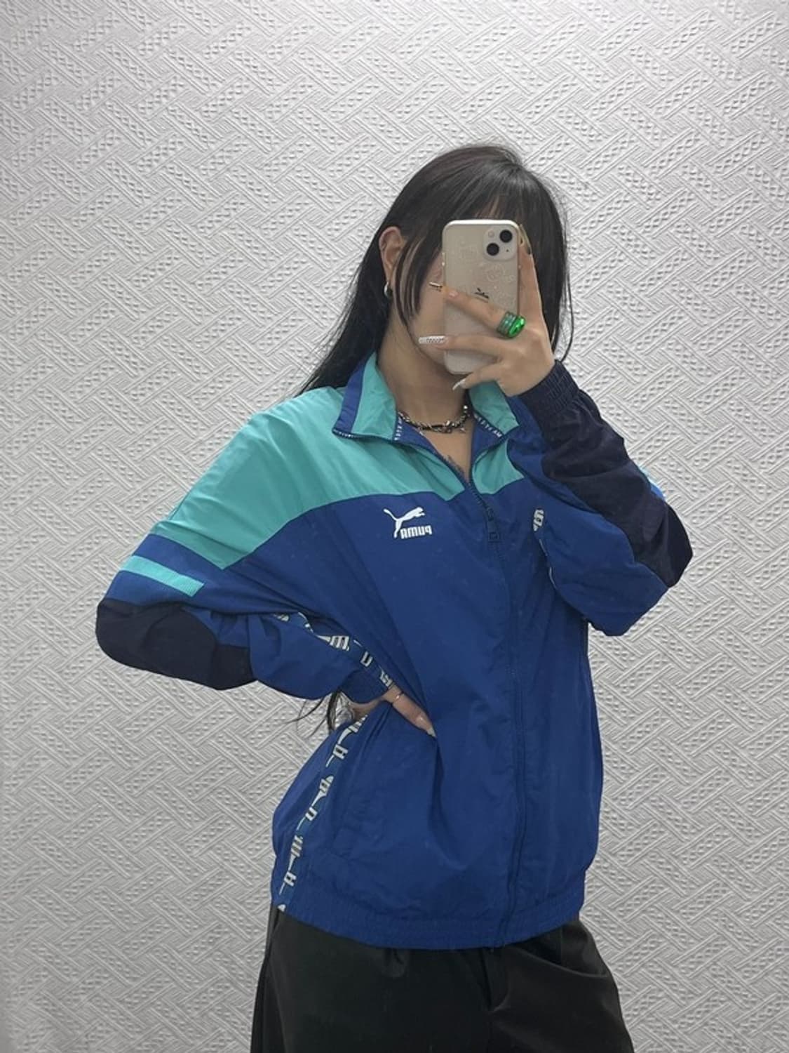 푸마 올드스쿨 레트로 윈드브레이커 배색 바람막이 S C08020 상품이미지1