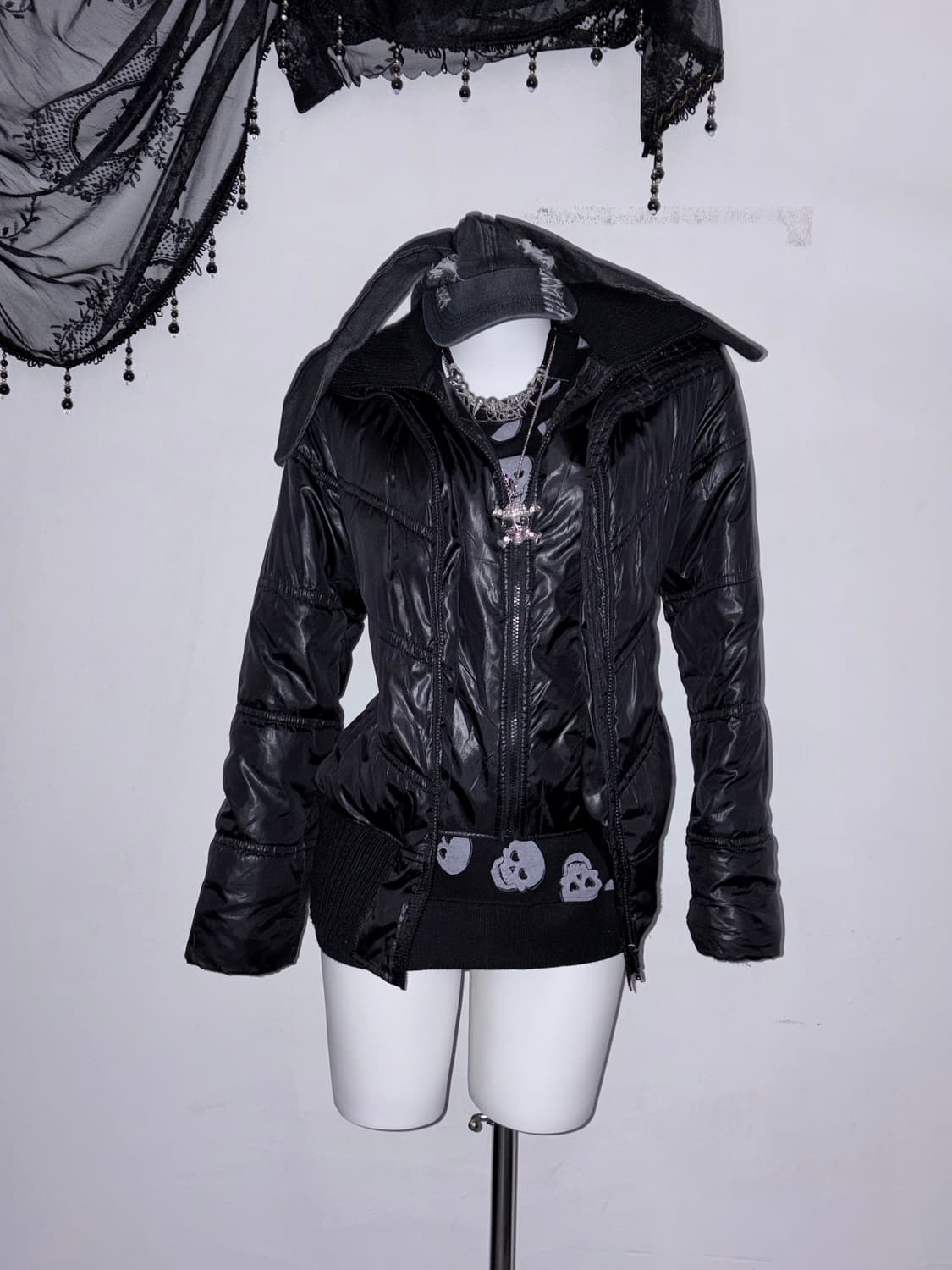 00s 해골 기모 맨투맨 아방핏 펑크 와투케 스컬 상품이미지5