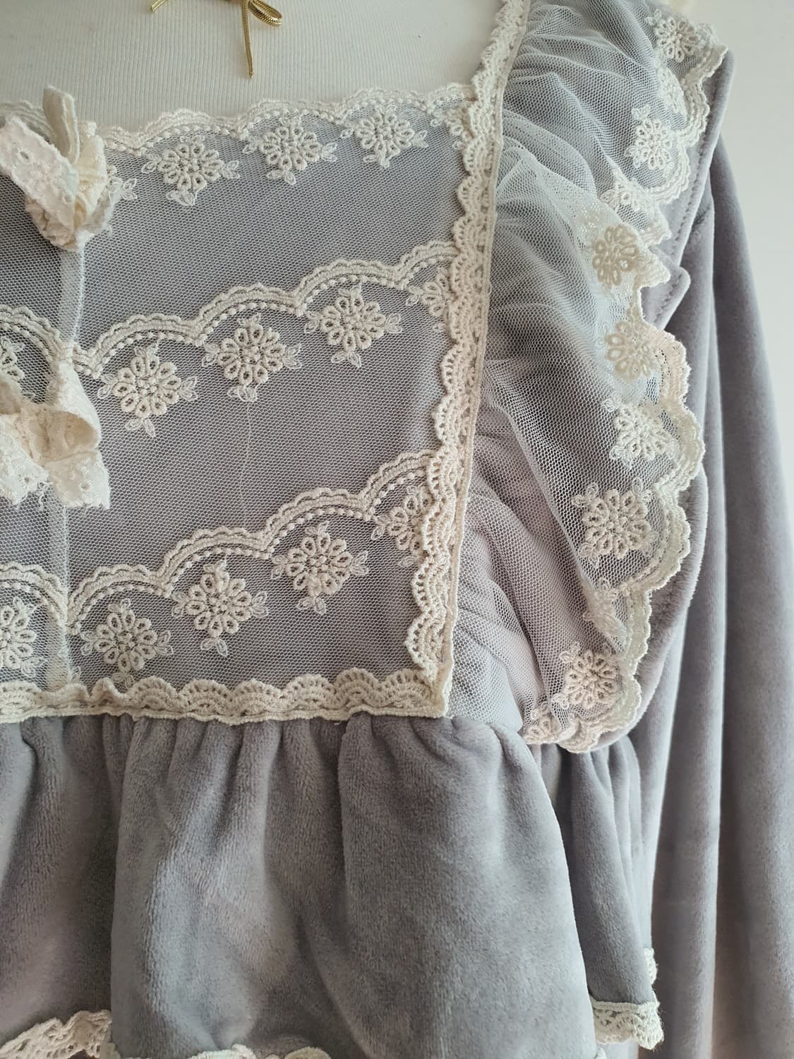 [로판풍] 레이스 롱 원피스 잠옷 홈웨어 상품이미지3