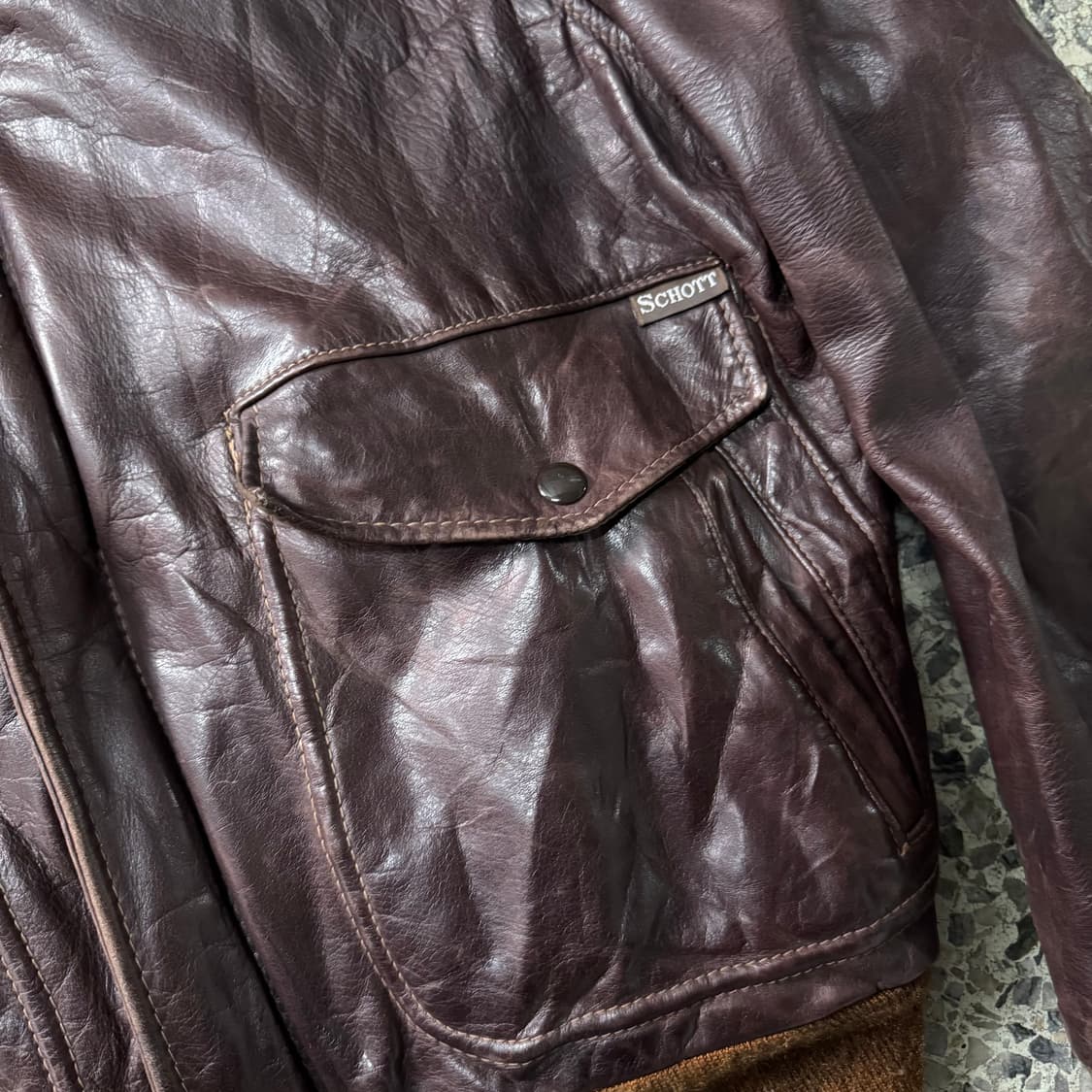 [M~L] 80s Schott 쇼트 G-1 레더 자켓 상품이미지6