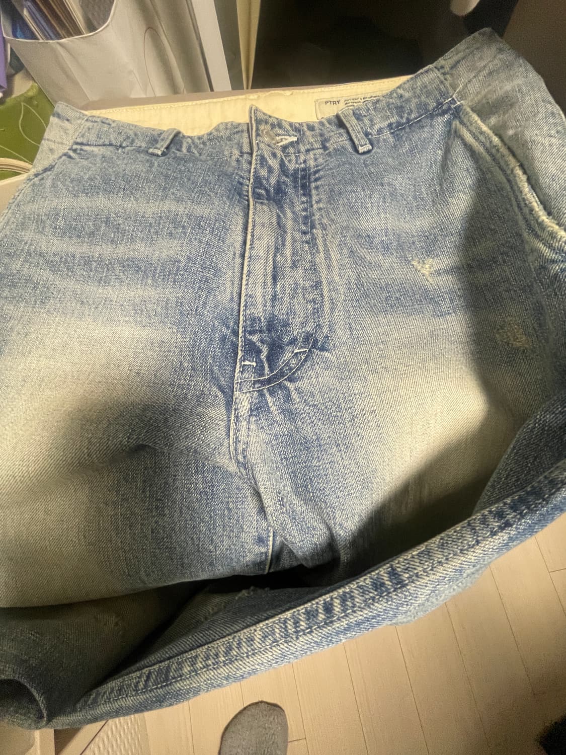 포터리 와이드데님 1사이즈 미드블루2 상품이미지9