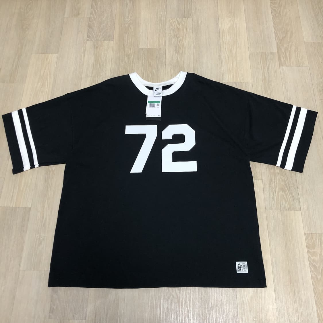 (XL) 새상품 나이키 NIKE 오버 사이즈 풋볼 티셔츠 블랙 상품이미지1